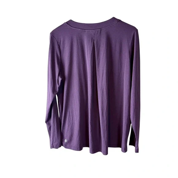 Athleta Purple Long Sleeve Top Tunic High Low‎ Hem Casual Athleisure Womens - Picture 4 of 7